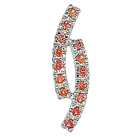 Orange sapphire white gold designer pendant
