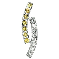 Yellow sapphire white gold designer pendant
