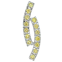 Yellow sapphire white gold designer pendant