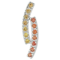 Yellow and orange sapphire white gold designer pendant