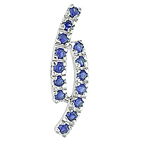 Blue sapphire white gold designer pendant