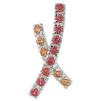 Orange sapphire white gold designer pendant