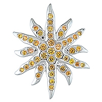 Yellow sapphire white gold designer pendant