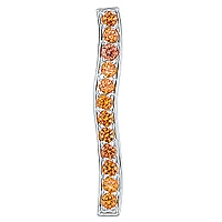 Orange sapphire white gold designer pendant