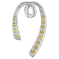 Yellow sapphire white gold designer pendant