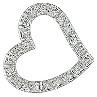 Diamond white gold heart pendant
