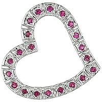 Pink sapphire white gold heart pendant