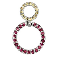 Yellow sapphire and ruby white gold designer pendant