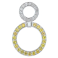 Yellow sapphire white gold designer pendant
