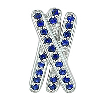 Blue sapphire white gold designer pendant