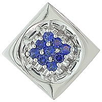 Blue sapphire white gold designer pendant