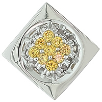 Yellow sapphire white gold designer pendant