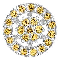Yellow sapphire white gold designer pendant