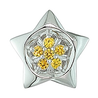 Yellow sapphire white gold star pendant
