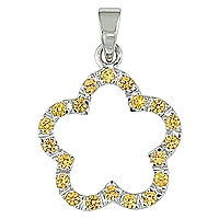 Yellow sapphire white gold designer pendant