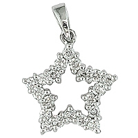 Diamond white gold star pendant