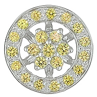 Yellow sapphire white gold designer pendant