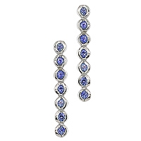 Blue sapphire white gold drop earrings
