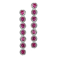 Pink sapphire white gold drop earrings