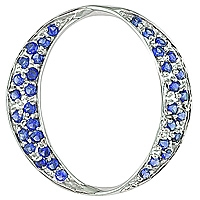 Blue sapphire white gold designer pendant