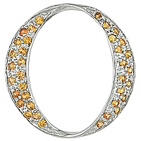 Orange sapphire white gold designer pendant