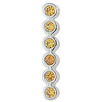 Orange sapphire white gold designer pendant
