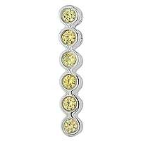 Yellow sapphire white gold designer pendant