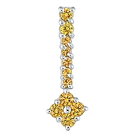 Yellow sapphire white gold designer pendant