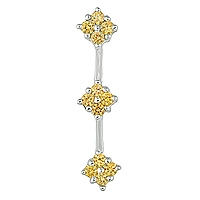 Orange sapphire white gold flower pendant