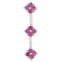 Pink sapphire white gold flower pendant