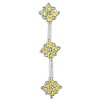 Yellow sapphire white gold flower pendant