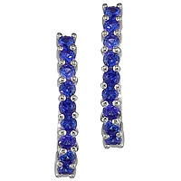 Blue sapphire white gold huggies earrings
