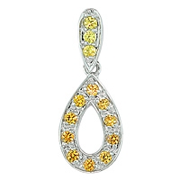 Yellow sapphire white gold designer pendant