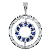 Blue sapphire white gold designer pendant