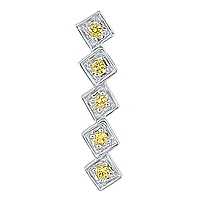 Yellow sapphire white gold designer pendant