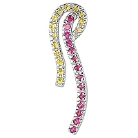 Pink and yellow sapphire white gold designer pendant