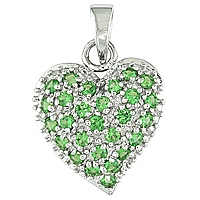 Tsavorite white gold heart pendant