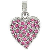 Pink sapphire white gold heart pendant