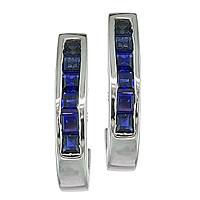 Blue sapphire white gold designer earrings