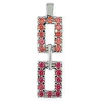 Orange sapphire white gold designer pendant
