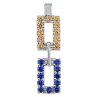 Yellow and blue sapphire white gold designer pendant