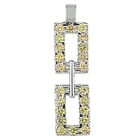 Yellow sapphire white gold designer pendant