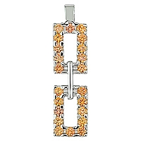 Orange sapphire white gold designer pendant