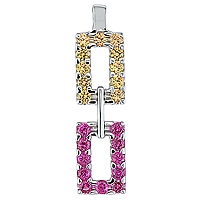 Yellow and pink sapphire white gold designer pendant