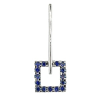 Blue sapphire white gold designer pendant