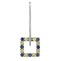 Blue and yellow sapphire white gold designer pendant