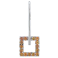 Orange sapphire white gold designer pendant