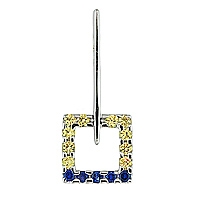 Yellow and blue sapphire white gold designer pendant