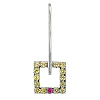 Yellow and pink sapphire white gold designer pendant