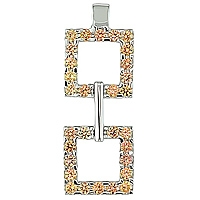 Orange sapphire white gold designer pendant
